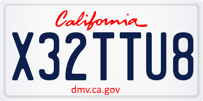 CA license plate X32TTU8