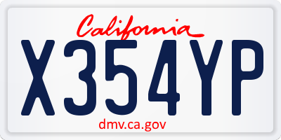 CA license plate X354YP