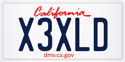 CA license plate X3XLD