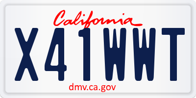 CA license plate X41WWT