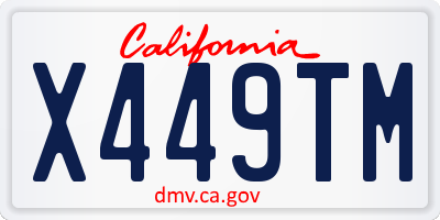 CA license plate X449TM