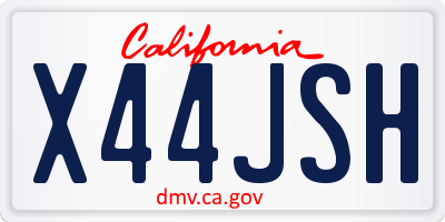 CA license plate X44JSH