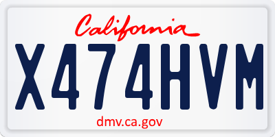 CA license plate X474HVM