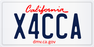 CA license plate X4CCA