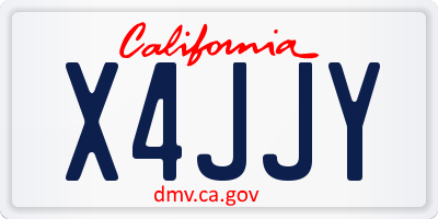 CA license plate X4JJY