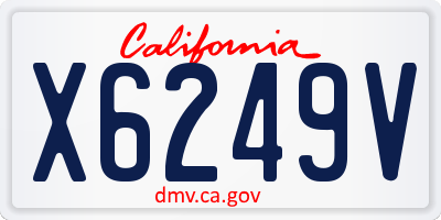 CA license plate X6249V