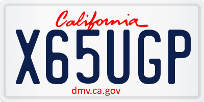 CA license plate X65UGP