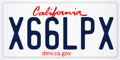 CA license plate X66LPX