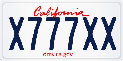 CA license plate X777XX