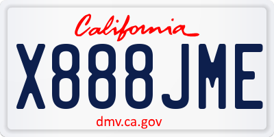 CA license plate X888JME