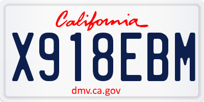 CA license plate X918EBM