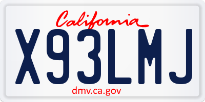 CA license plate X93LMJ