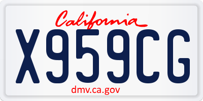 CA license plate X959CG