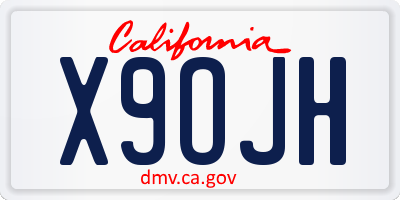 CA license plate X9OJH