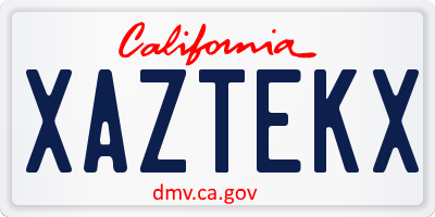 CA license plate XAZTEKX