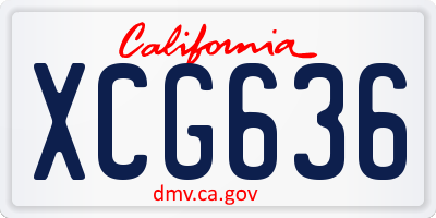 CA license plate XCG636