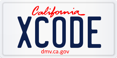 CA license plate XCODE