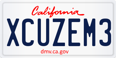 CA license plate XCUZEM3