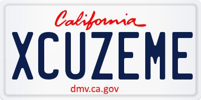 CA license plate XCUZEME