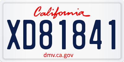 CA license plate XD81841