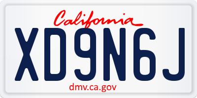 CA license plate XD9N6J