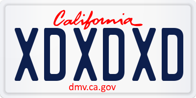 CA license plate XDXDXD