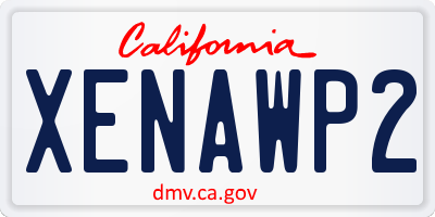 CA license plate XENAWP2