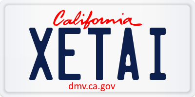 CA license plate XETAI