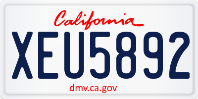 CA license plate XEU5892