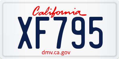 CA license plate XF795