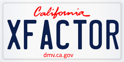 CA license plate XFACTOR