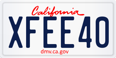 CA license plate XFEE40