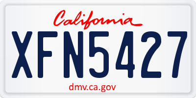 CA license plate XFN5427