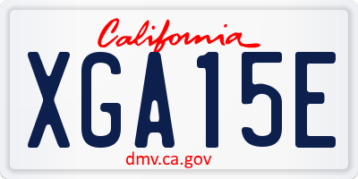 CA license plate XGA15E