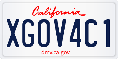 CA license plate XGOV4C1