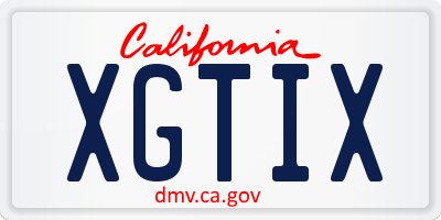 CA license plate XGTIX