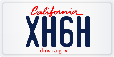 CA license plate XH6H