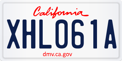 CA license plate XHL061A