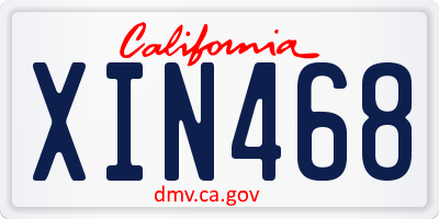 CA license plate XIN468