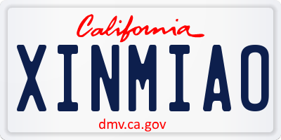 CA license plate XINMIAO