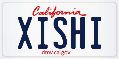 CA license plate XISHI