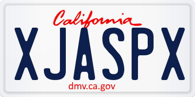 CA license plate XJASPX