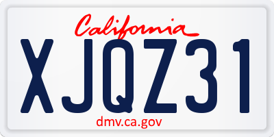 CA license plate XJQZ31