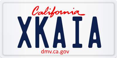 CA license plate XKAIA