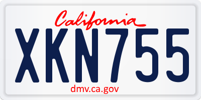 CA license plate XKN755