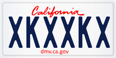 CA license plate XKXXKX