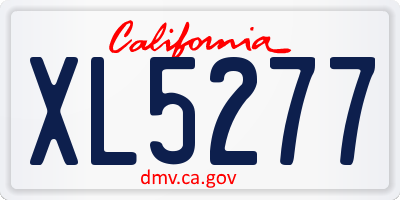 CA license plate XL5277