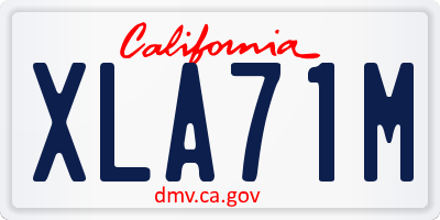 CA license plate XLA71M