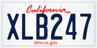 CA license plate XLB247