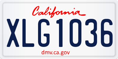 CA license plate XLG1036